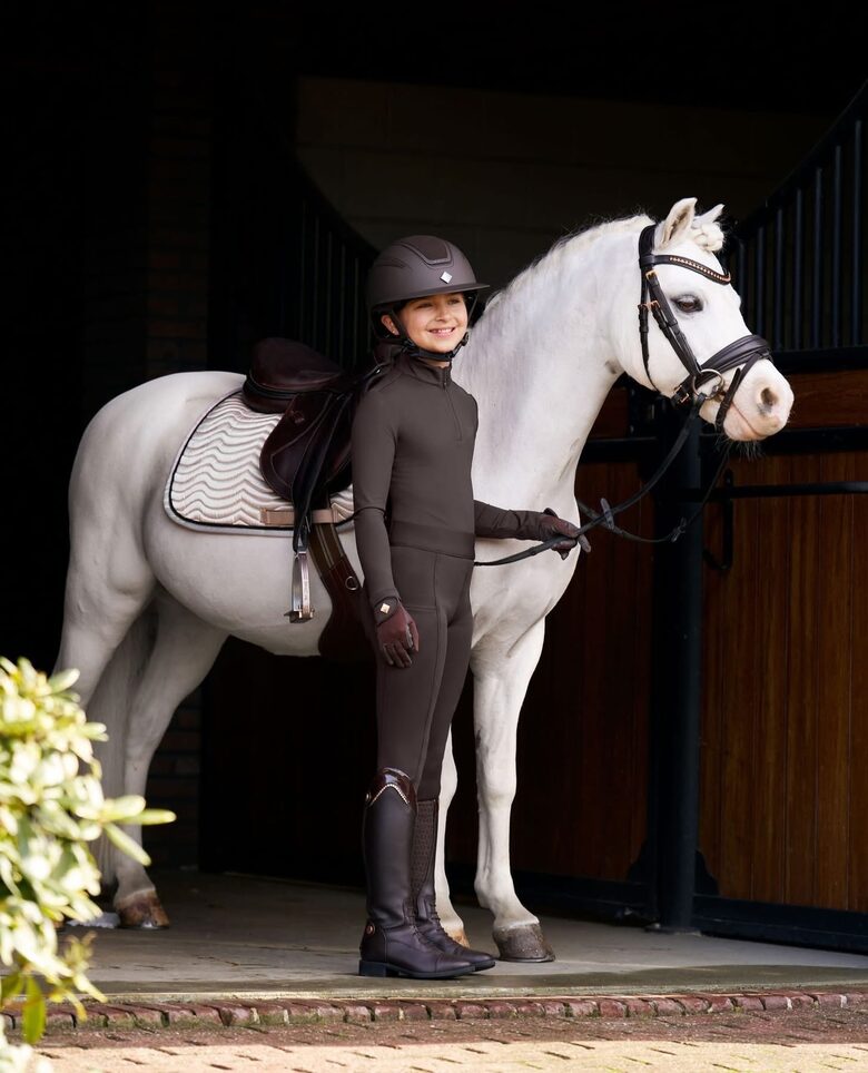 Bērnu jāšanas legingi Basic FullGrip brūni