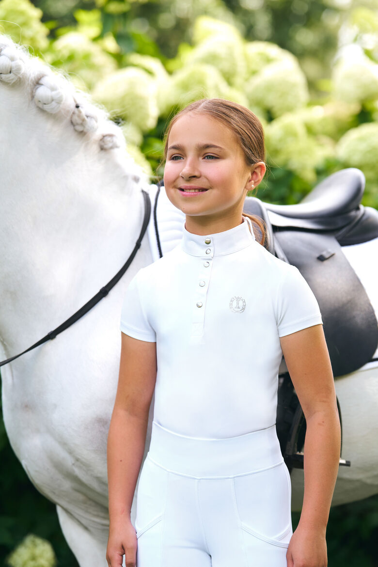 Bērnu sacensību krekls Basic Glam balts