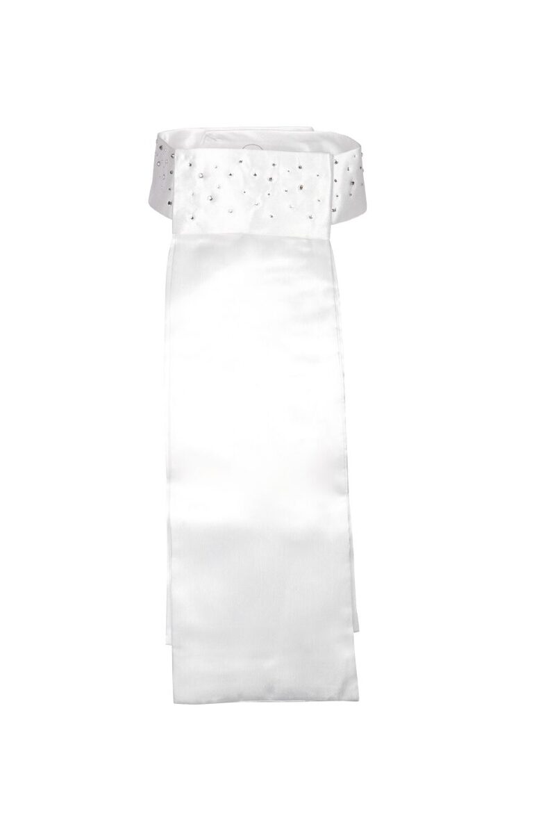 Kakla lakats jātniekam - balti kristāli