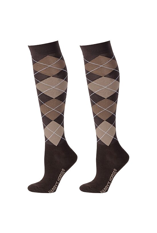 Jāšanas zeķes Argyle brūnas