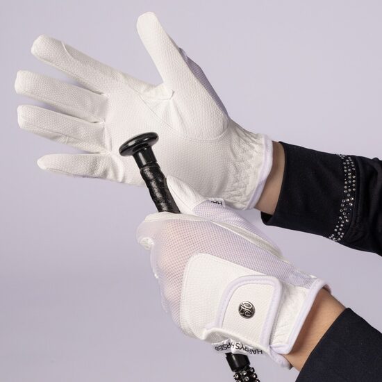 Cimdi jātniekam Top Grip Mesh - balti