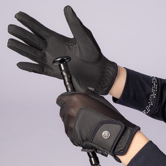 Cimdi jātniekam Top Grip Mesh - melni