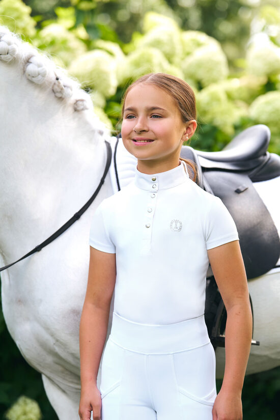 Bērnu sacensību krekls Basic Glam balts