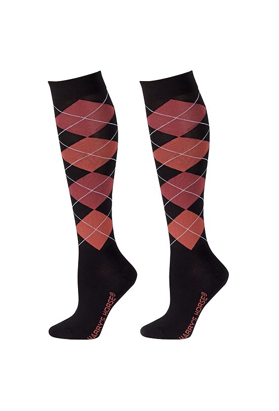 Jāšanas zeķes Argyle melnas