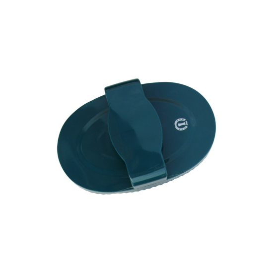 Gumijota zirga kopšanas birste ar rokturi